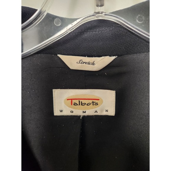 Talbots Woman Black Wool Three Button Single Breasted Blazer Pockets Size 24W - Picture 4 of 12
